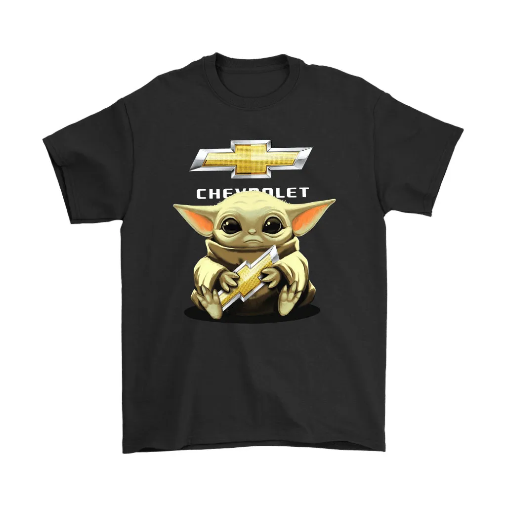 Baby Yoda Hugs The Chevrolet Car Logo Star Wars Unisex T-Shirt, Hoodie, Sweatshirt