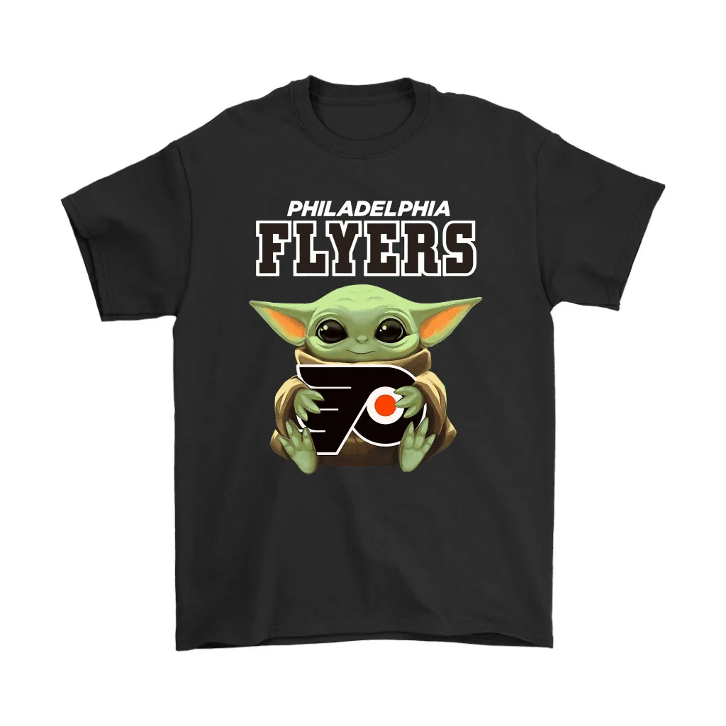 Baby Yoda Hugs The Philadelphia Flyers Ice Hockey Unisex T-Shirt, Hoodie, Sweatshirt