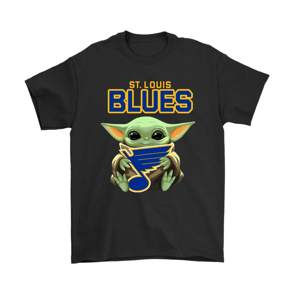 Baby Yoda Hugs The St Louis Blues Ice Hockey Unisex T-Shirt, Hoodie, Sweatshirt