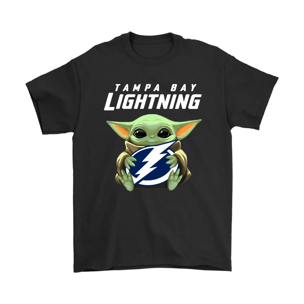 Baby Yoda Hugs The Tampa Bay Lightning Ice Hockey Unisex T-Shirt, Hoodie, Sweatshirt