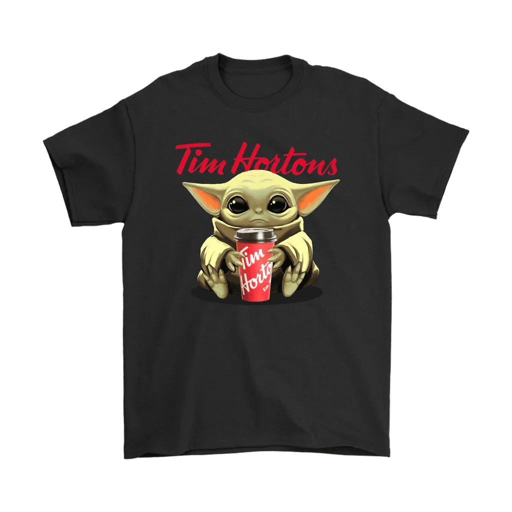 Baby Yoda Hugs Tim Hortons Cup Star Wars Unisex T-Shirt, Hoodie, Sweatshirt