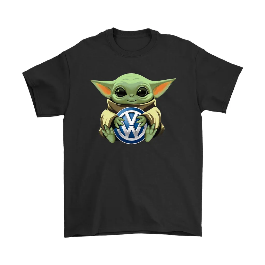 Baby Yoda Hugs Volkswagen Car Logo Star Wars Unisex T-Shirt, Hoodie, Sweatshirt