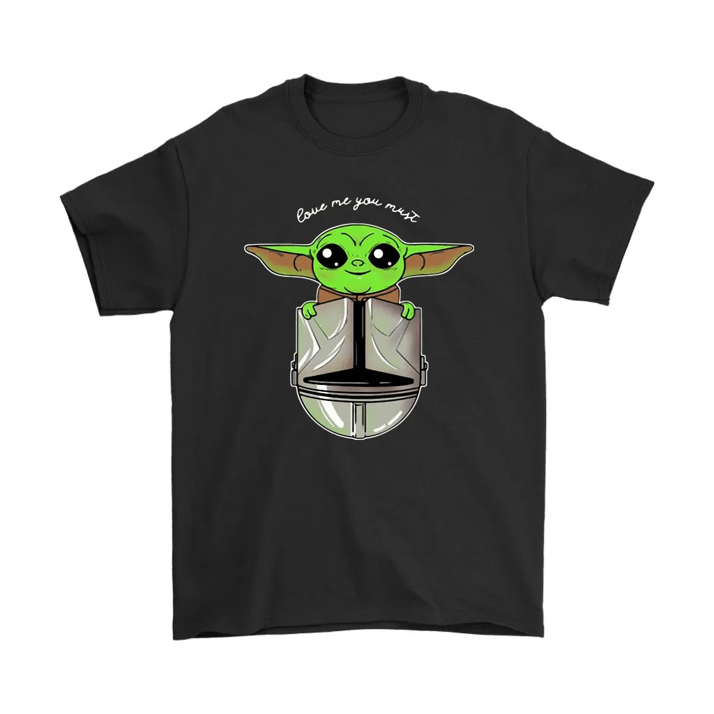 Baby Yoda On Bounty Hunter Helmet Love Me You Must Unisex T-Shirt, Hoodie, Sweatshirt