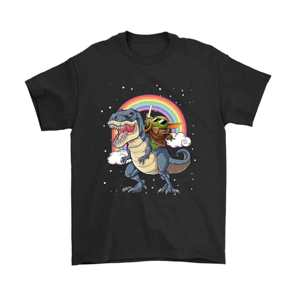 Baby Yoda Ride The Dinosaur Rainbow Lgbt Unisex T-Shirt, Hoodie, Sweatshirt