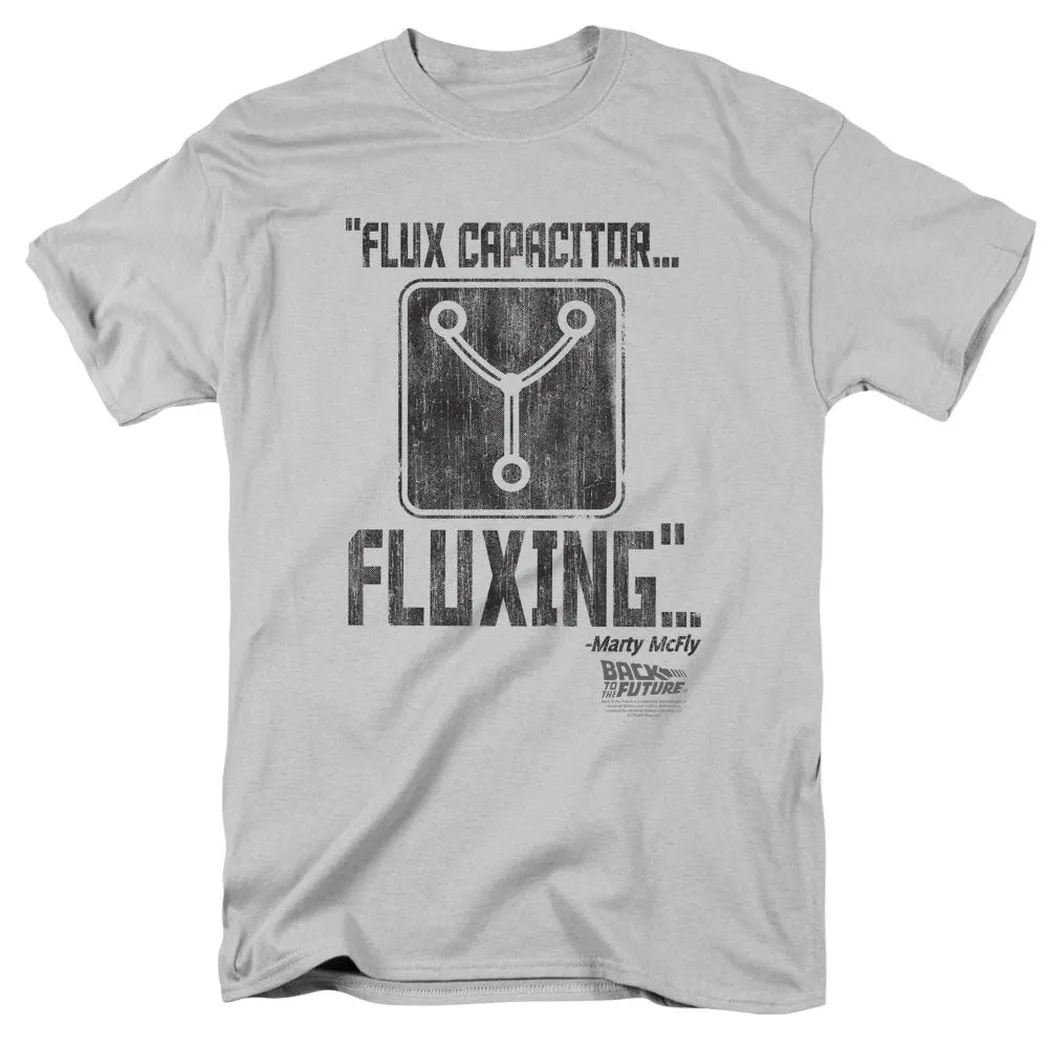 Back To The Future Fluxing Mens T Shirt Silver