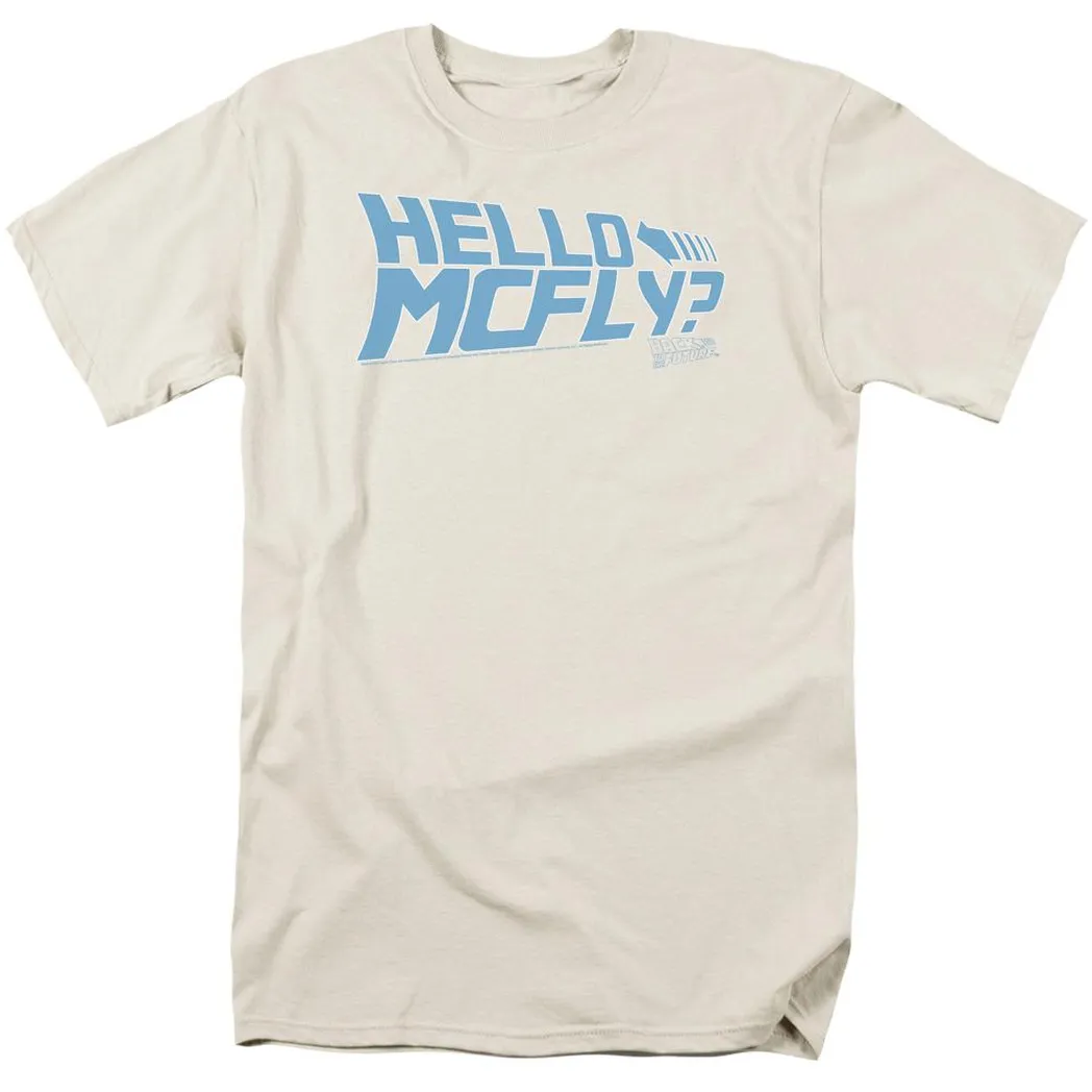 Back To The Future Hello McFly Mens T Shirt Cream