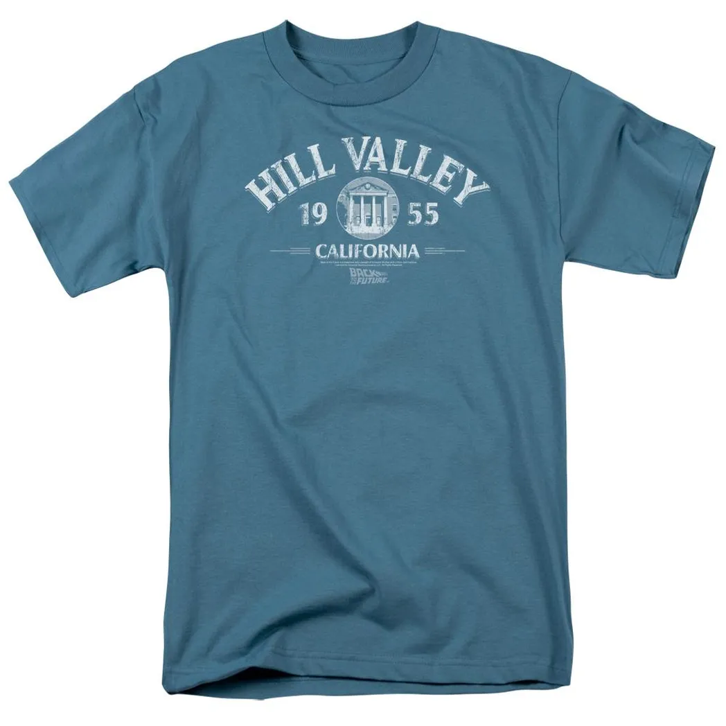 Back To The Future Hill Valley 1955 Mens T Shirt Slate