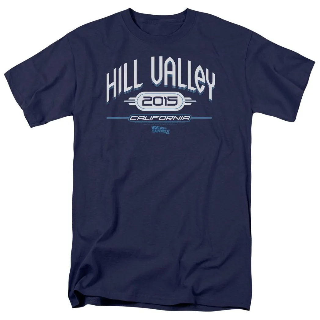 Back To The Future II Hill Valley 2015 Mens T Shirt Navy Blue