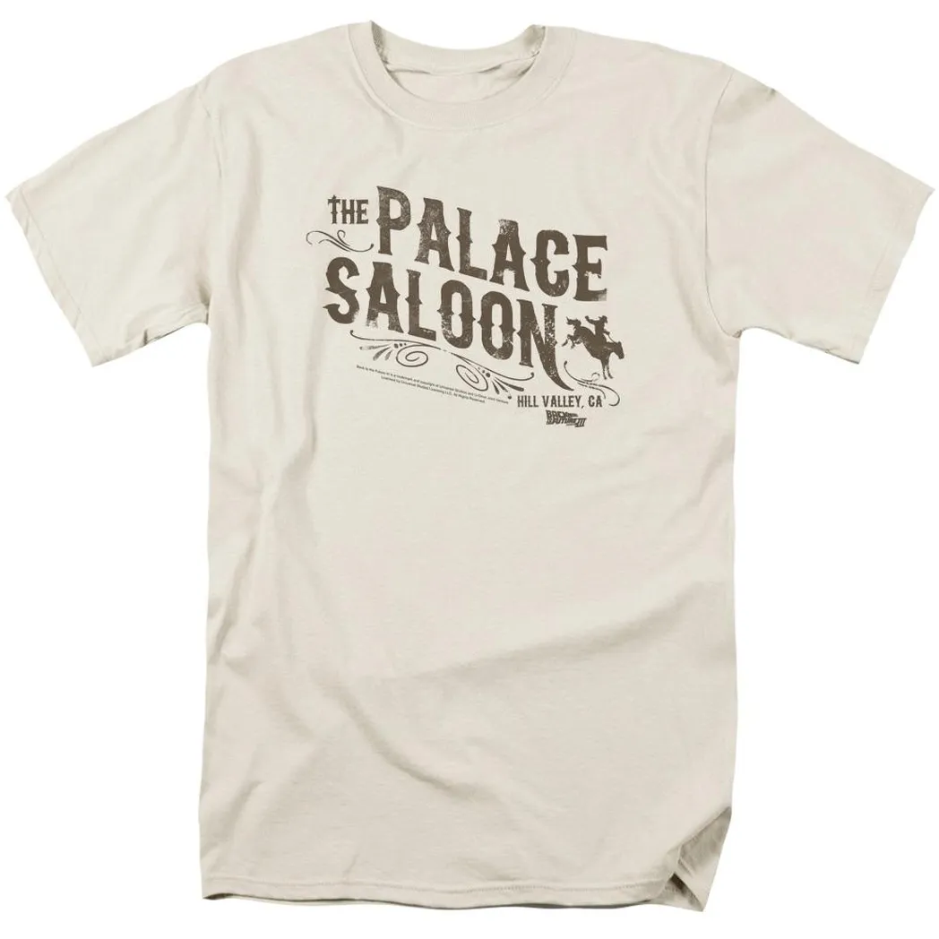 Back To The Future III Palace Saloon Mens T Shirt Cream