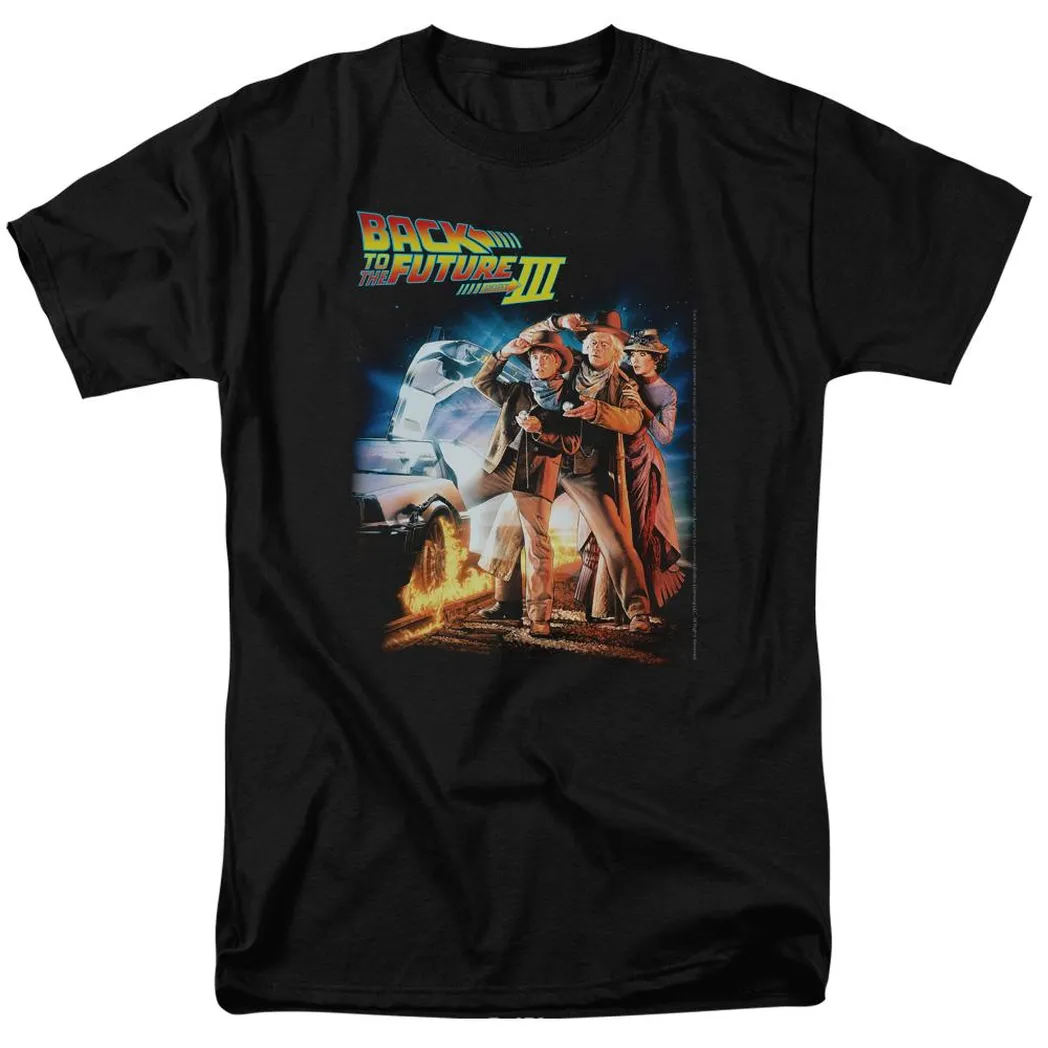 Back To The Future III Poster Mens T Shirt Black