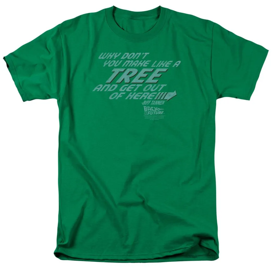 Back To The Future Make Like A Tree Mens T Shirt Kelly Green