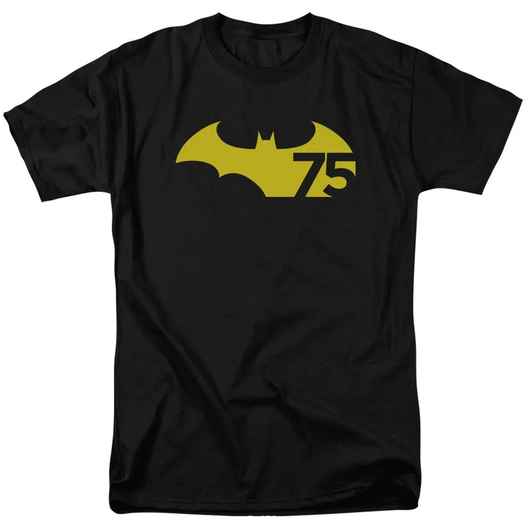 Batman 75 Logo 2 Mens T Shirt Black