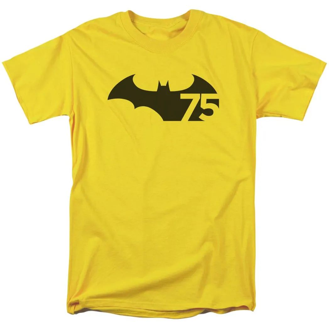 Batman 75 Logo Mens T Shirt Yellow