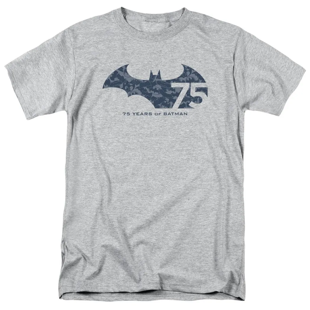 Batman 75 Year Collage Mens T Shirt Athletic Heather