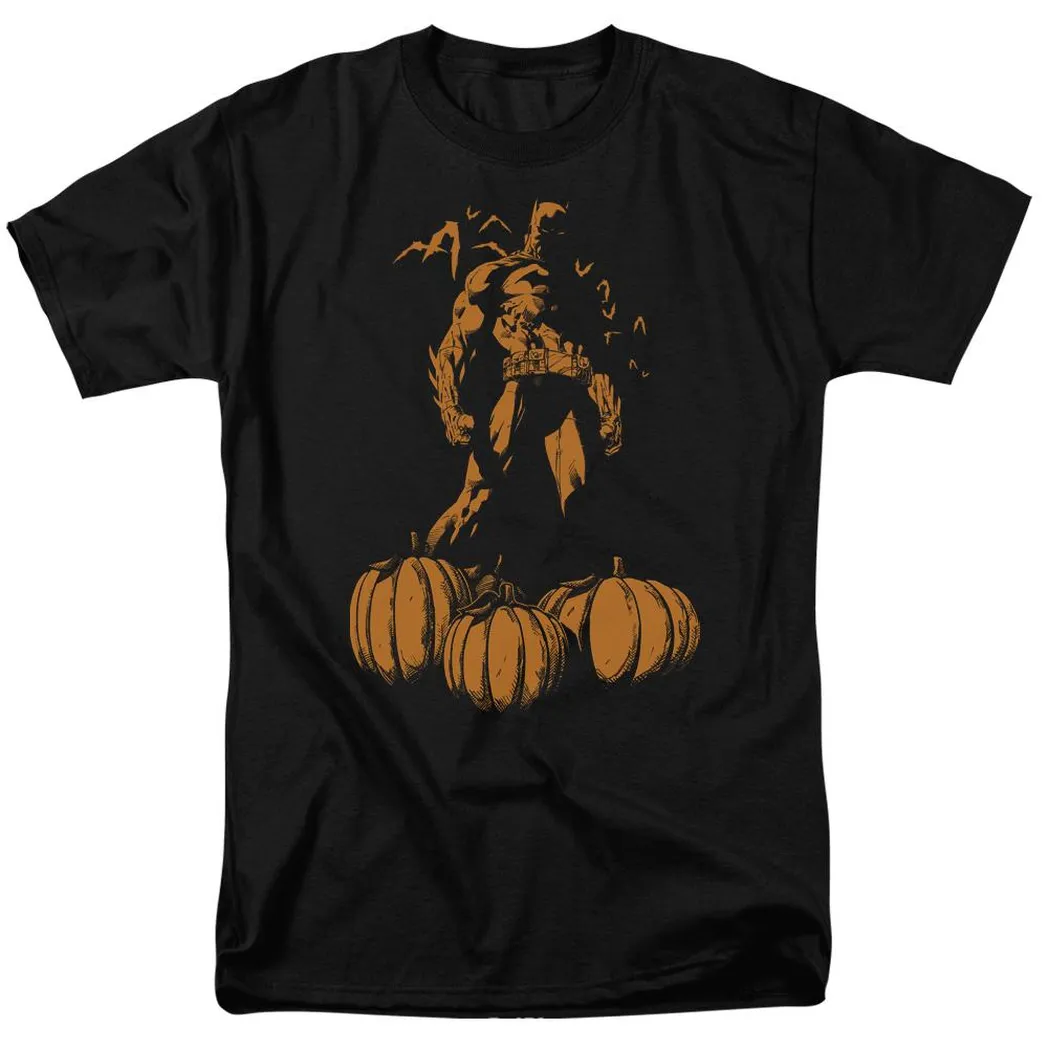 Batman A Bat Among Pumpkins Mens T Shirt Black