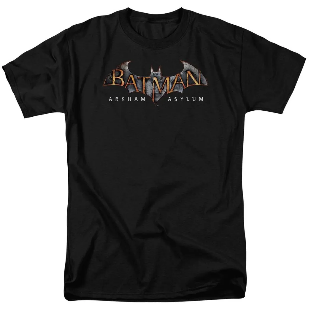 Batman AA Arkham Asylum Logo Mens T Shirt Black