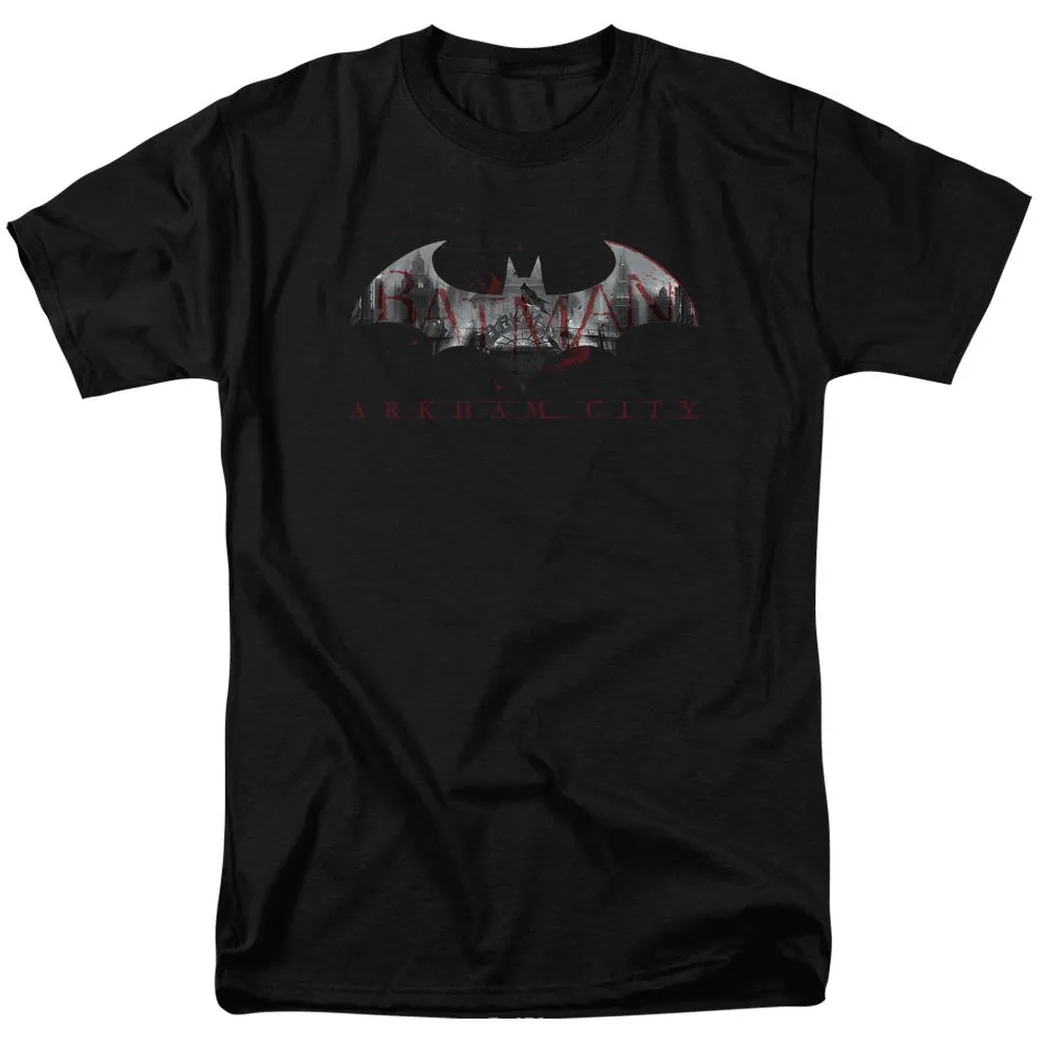 Batman Arkham City Bat Fill Mens T Shirt Black