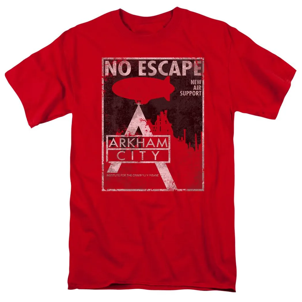 Batman Arkham City No Escape Mens T Shirt Red