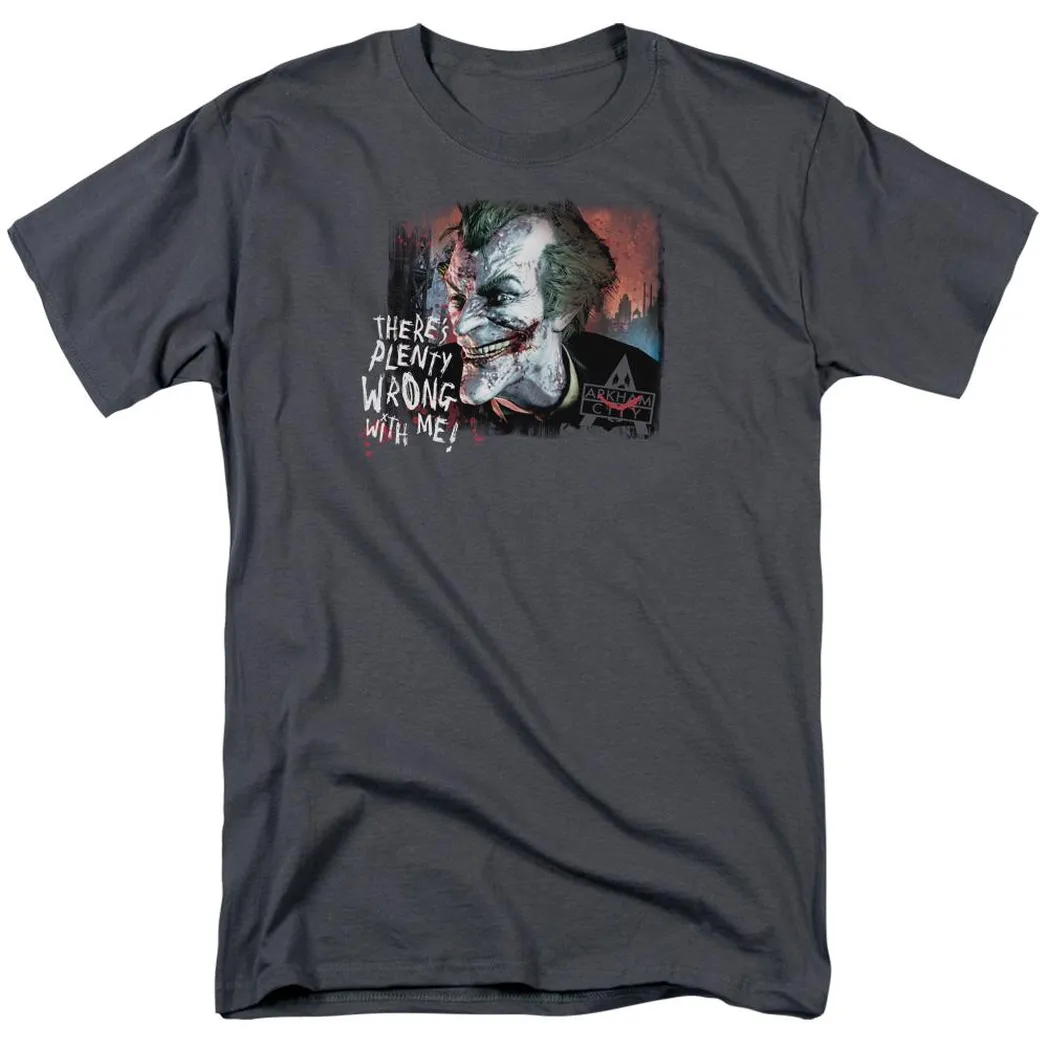 Batman Arkham City Plenty Wrong Mens T Shirt Charcoal