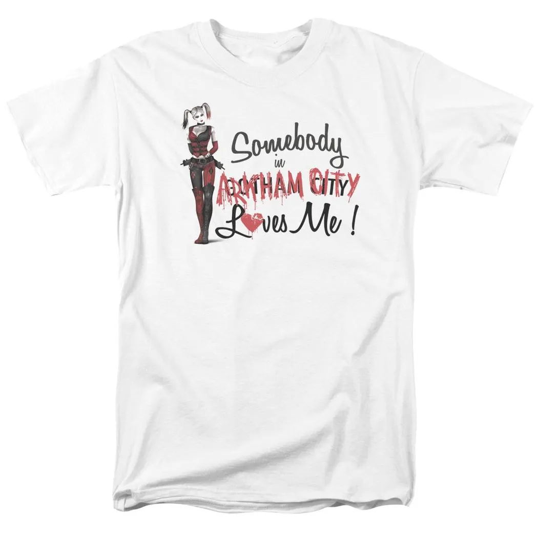 Batman Arkham City Somebody Loves Me Mens T Shirt White