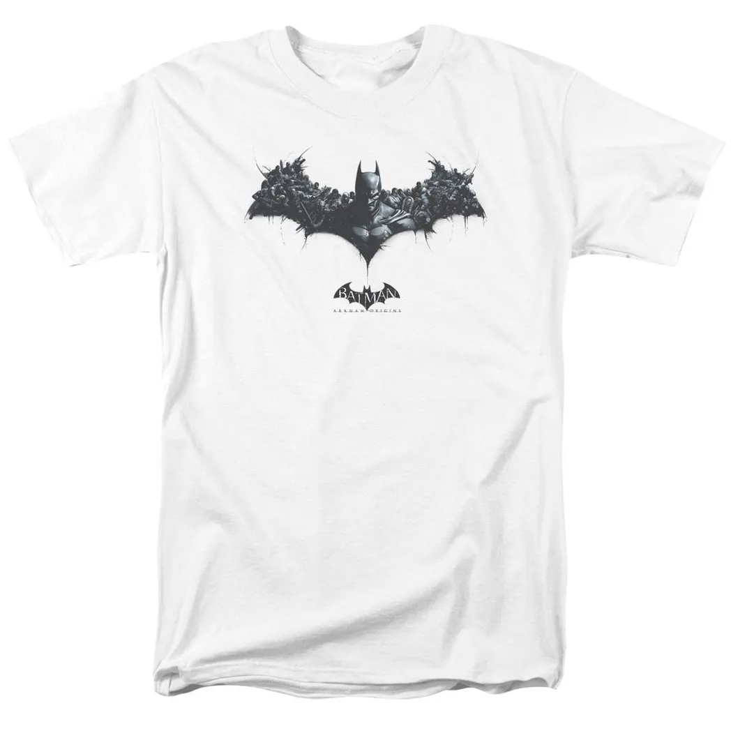 Batman Arkham Origins Bat Of Enemies Mens T Shirt White