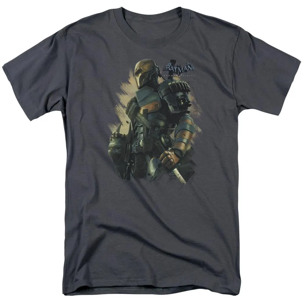 Batman Arkham Origins Deathstroke Mens T Shirt Charcoal