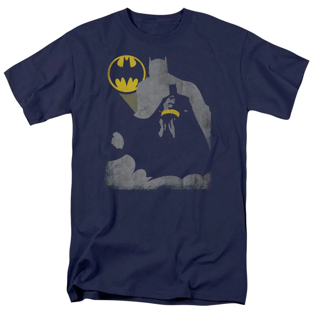 Batman Bat Knockout Mens T Shirt Navy Blue