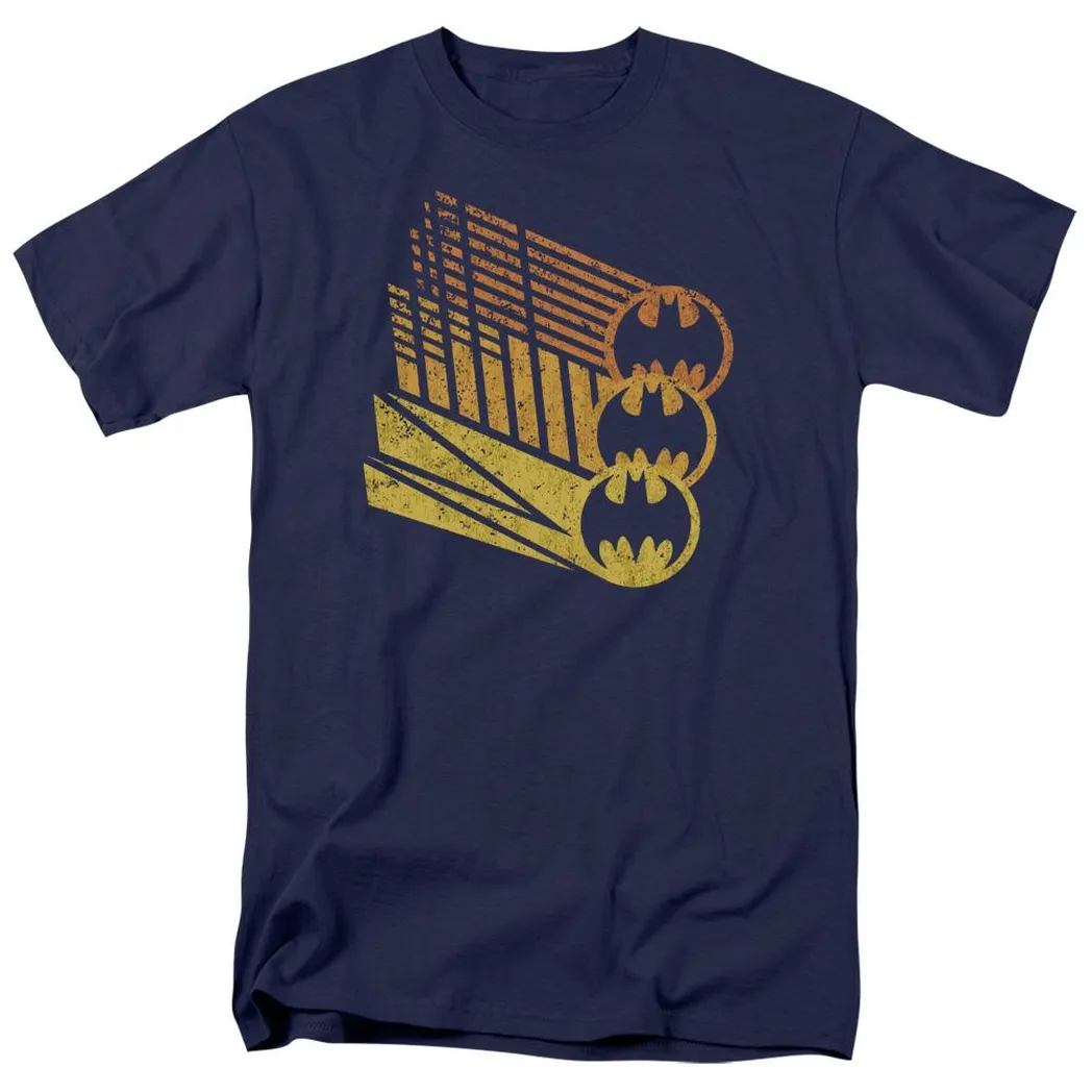 Batman Bat Signal Shapes Mens T Shirt Navy Blue