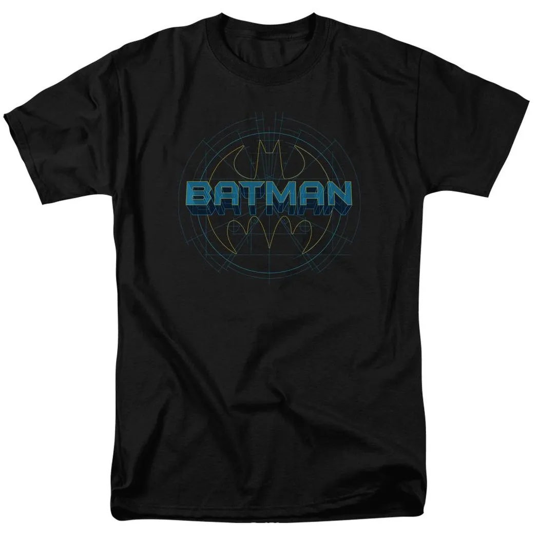 Batman Bat Tech Logo Mens T Shirt Black