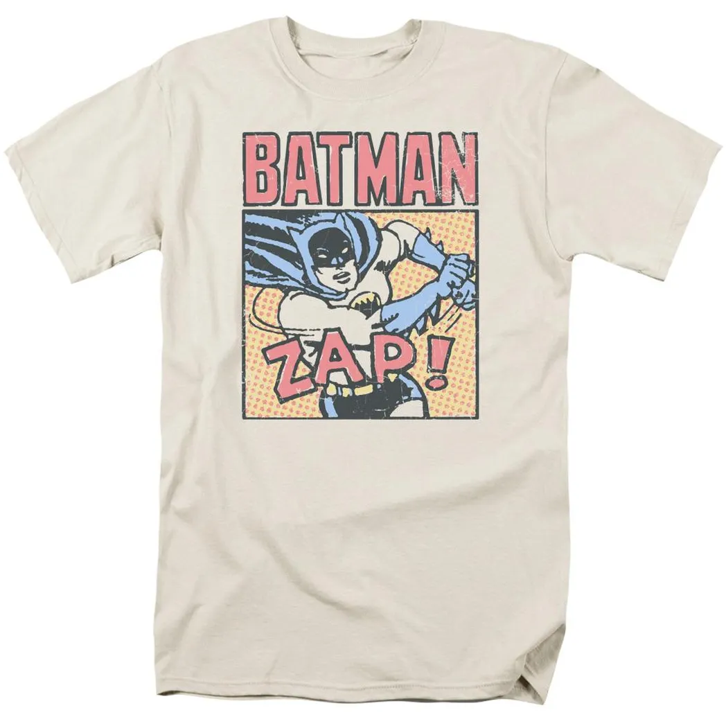 Batman Bat Zap Mens T Shirt Cream