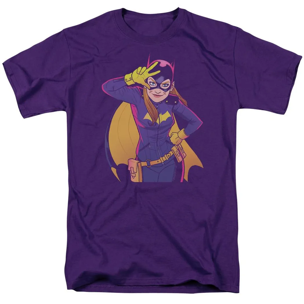 Batman Batgirl Moves Mens T Shirt Purple