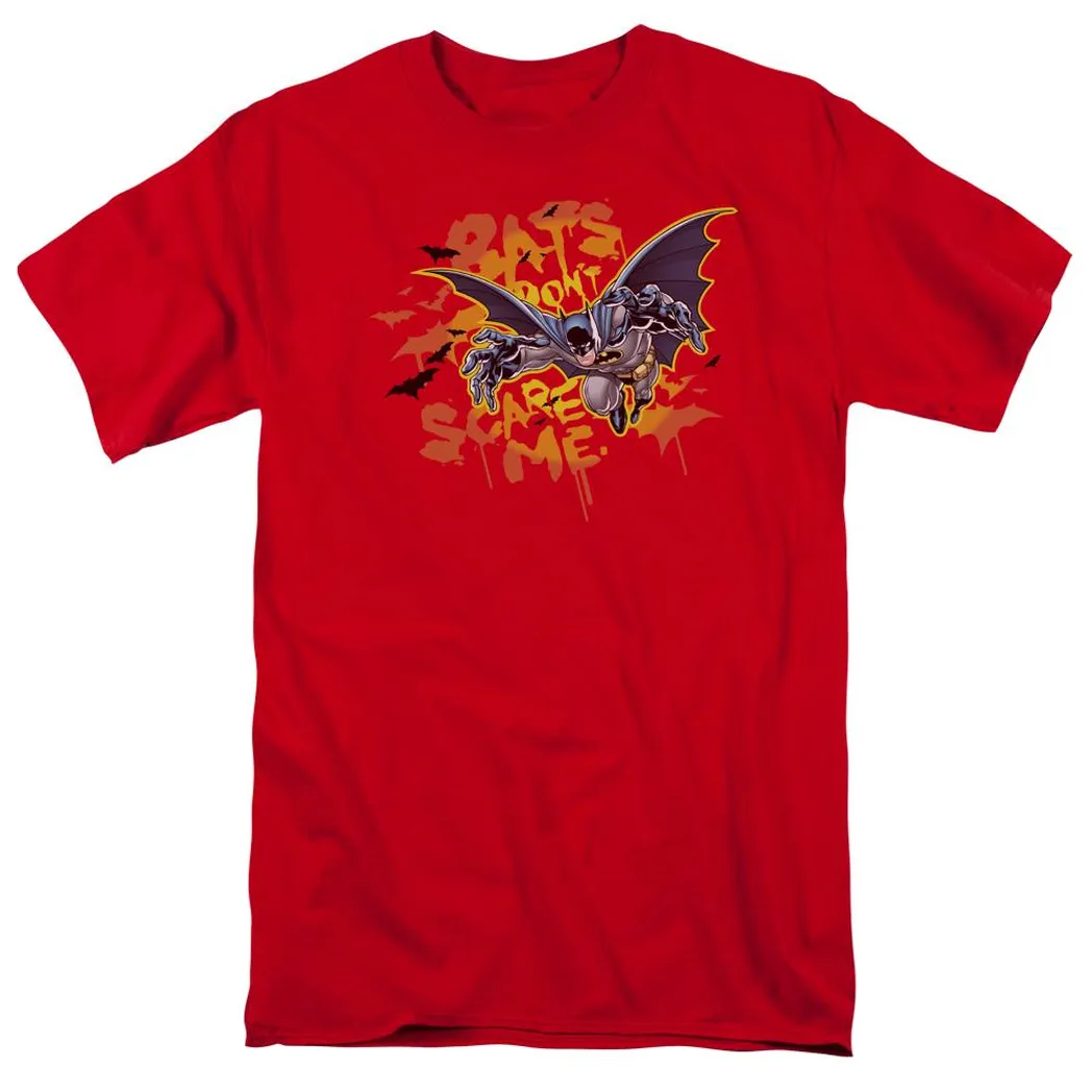 Batman Bats Dont Scare Me Mens T Shirt Red