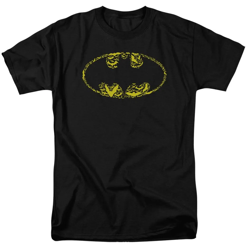 Batman Bats On Bats Mens T Shirt Black