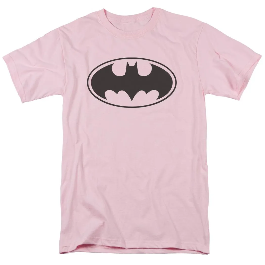 Batman Black Bat Mens T Shirt Pink