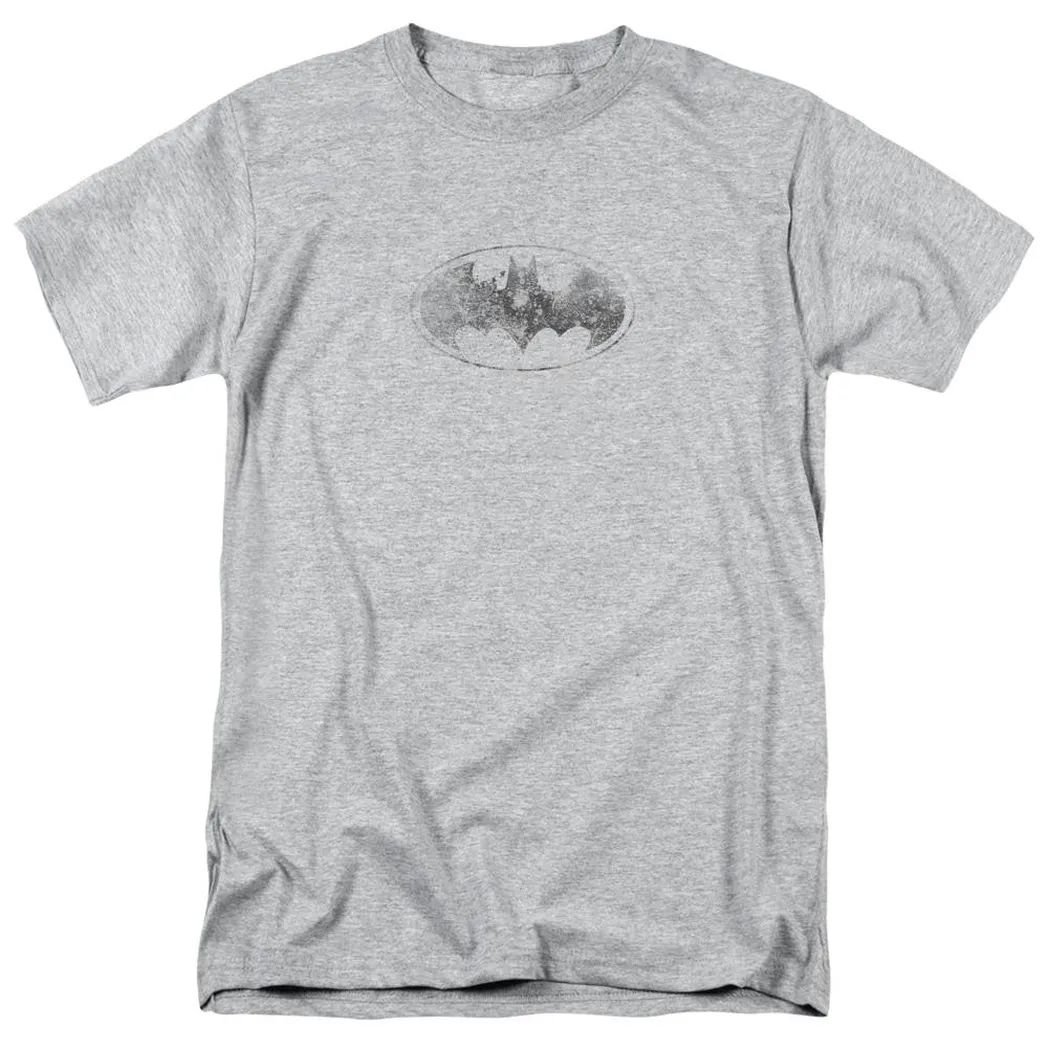 Batman Burned & Splattered Mens T Shirt Athletic Heather