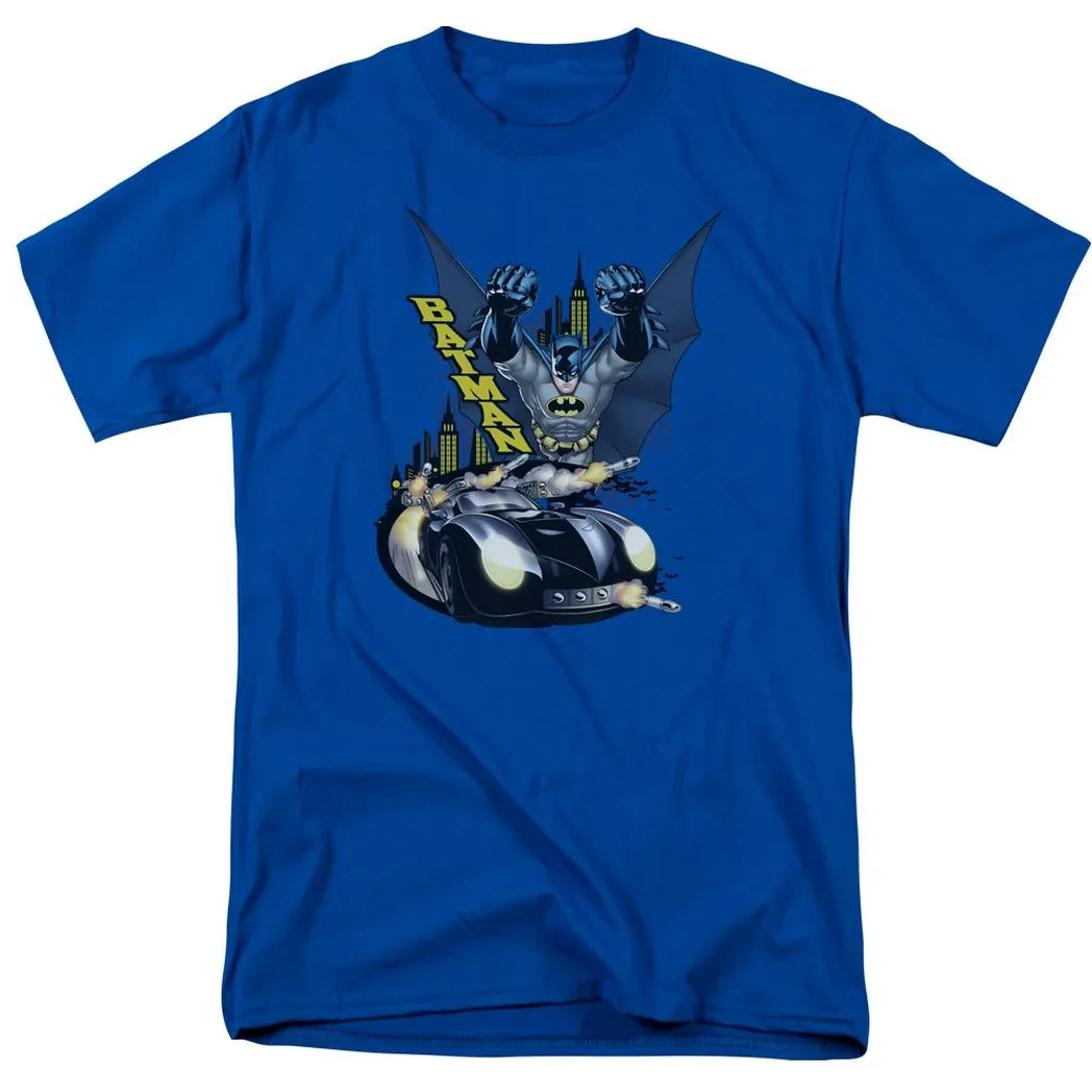 Batman By Air & By Land Mens T Shirt Royal Blue