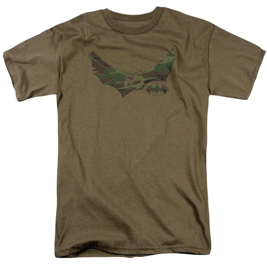 Batman Camo Knight Mens T Shirt Safari Green