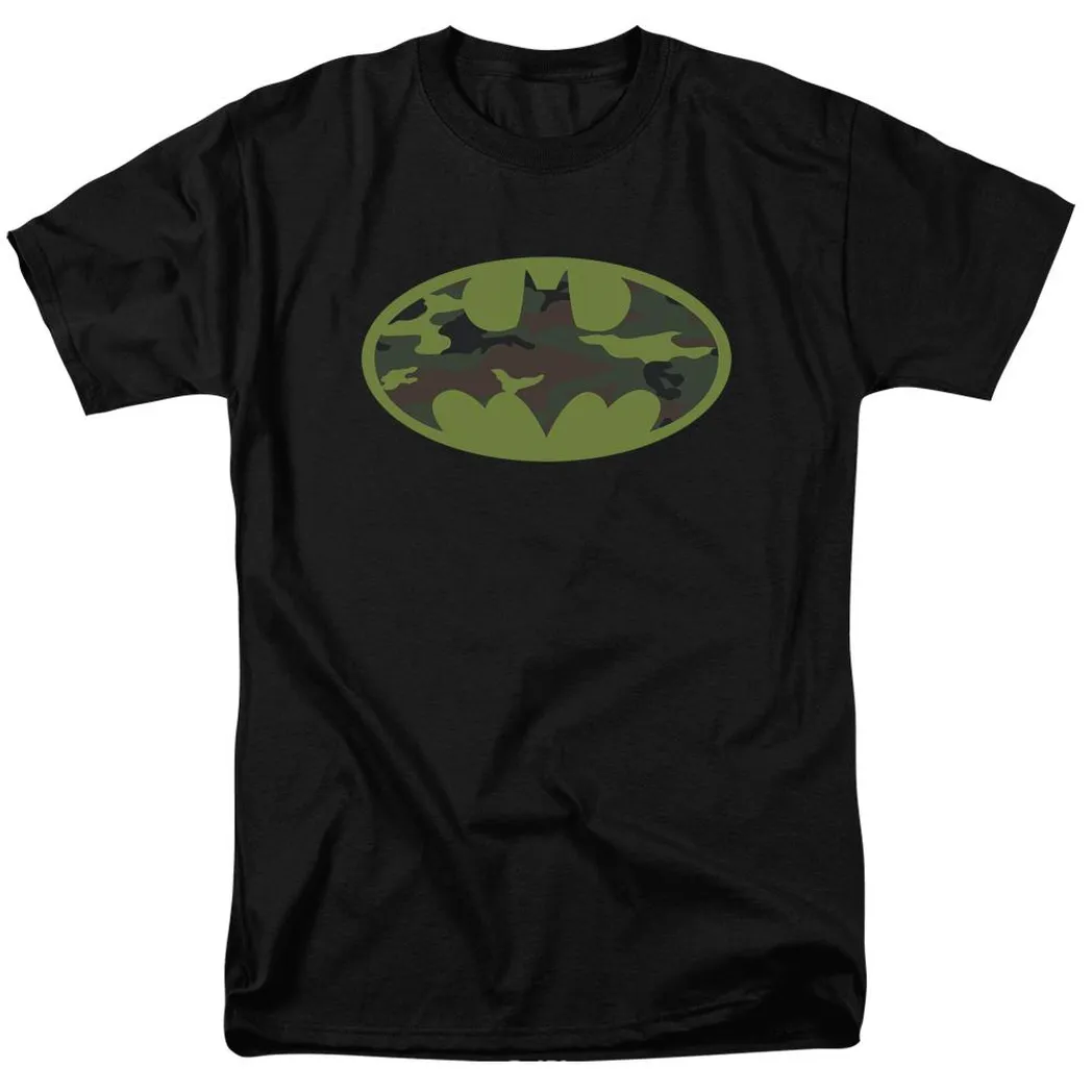 Batman Camo Logo Mens T Shirt Black