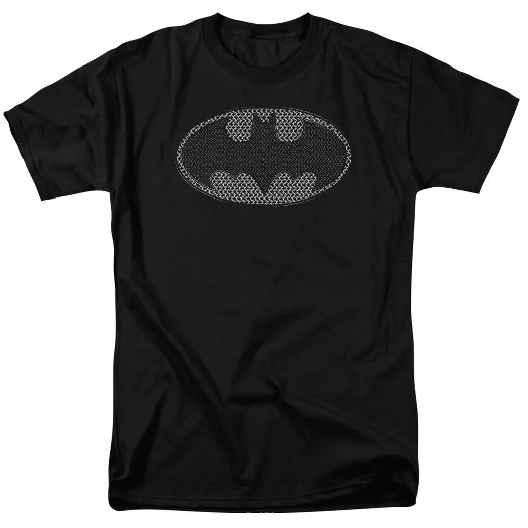 Batman Chainmail Shield Mens T Shirt Black