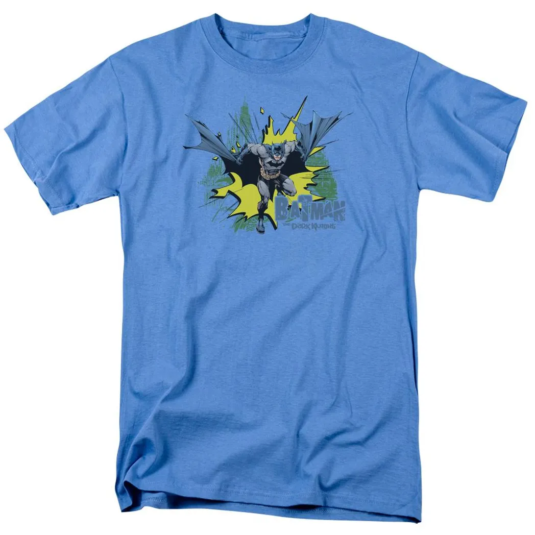 Batman City Splash Mens T Shirt Carolina Blue