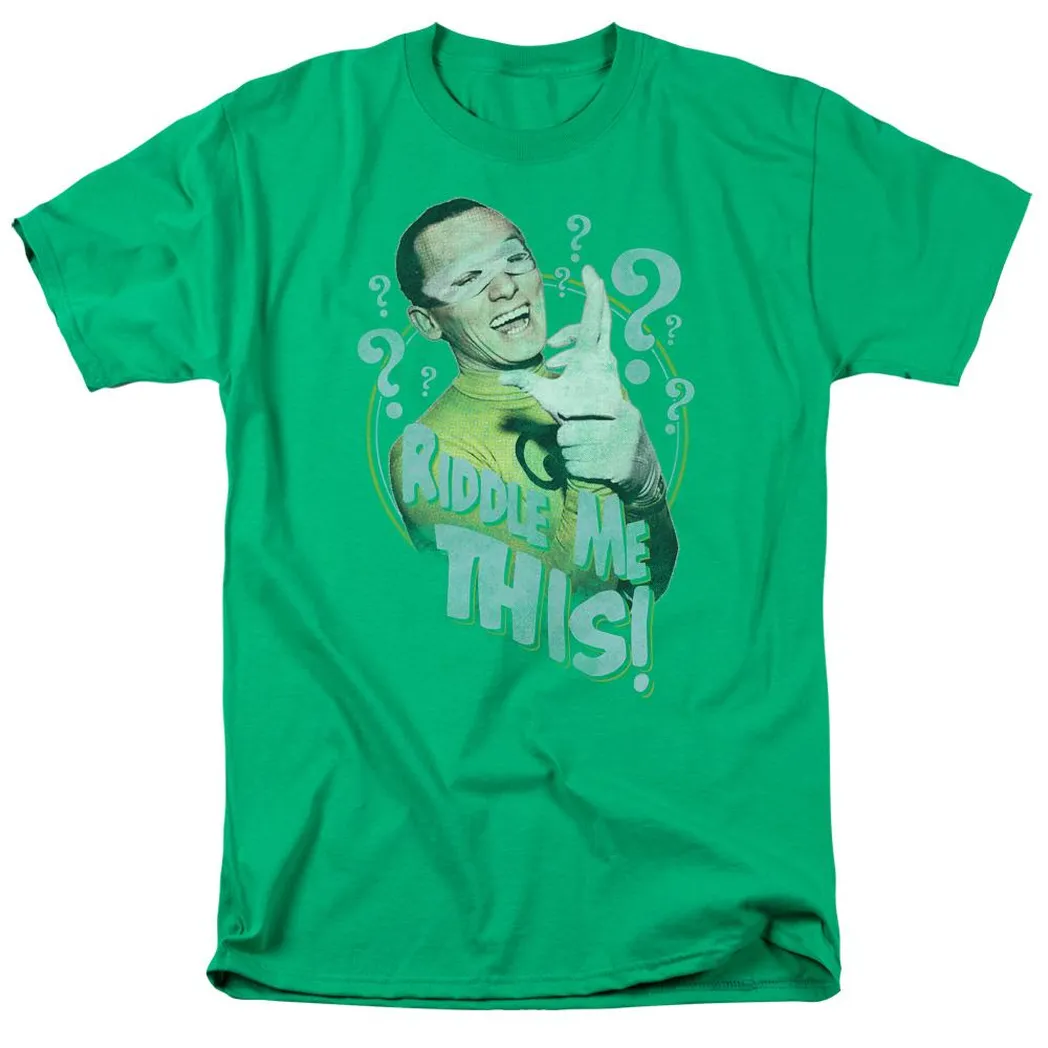 Batman Classic TV Riddle Me This Mens T Shirt Kelly Green