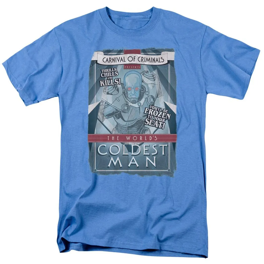 Batman Coldest Man Mens T Shirt Carolina Blue