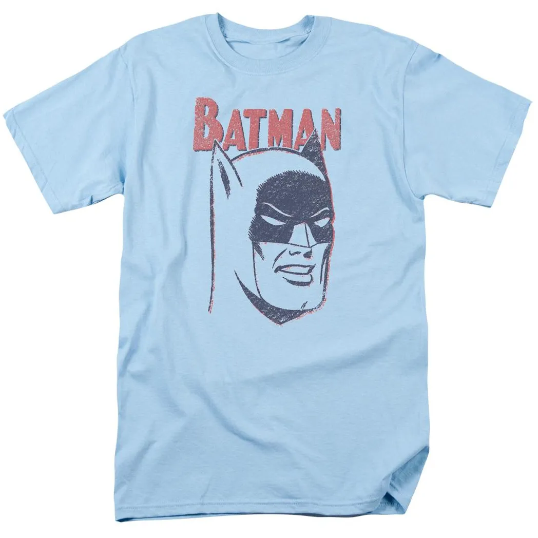 Batman Crayon Man Mens T Shirt Light Blue