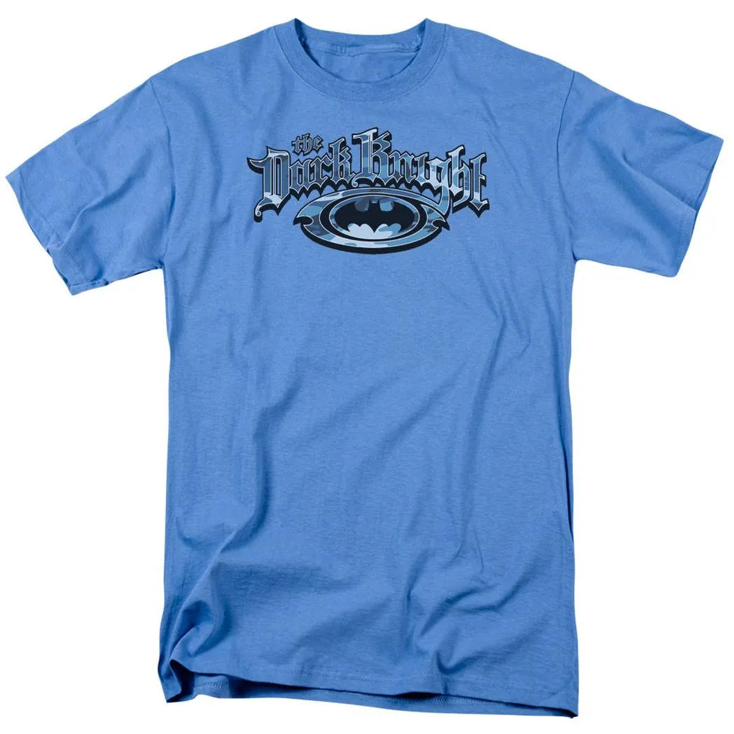 Batman Dark Knight Blue Camo Mens T Shirt Carolina Blue