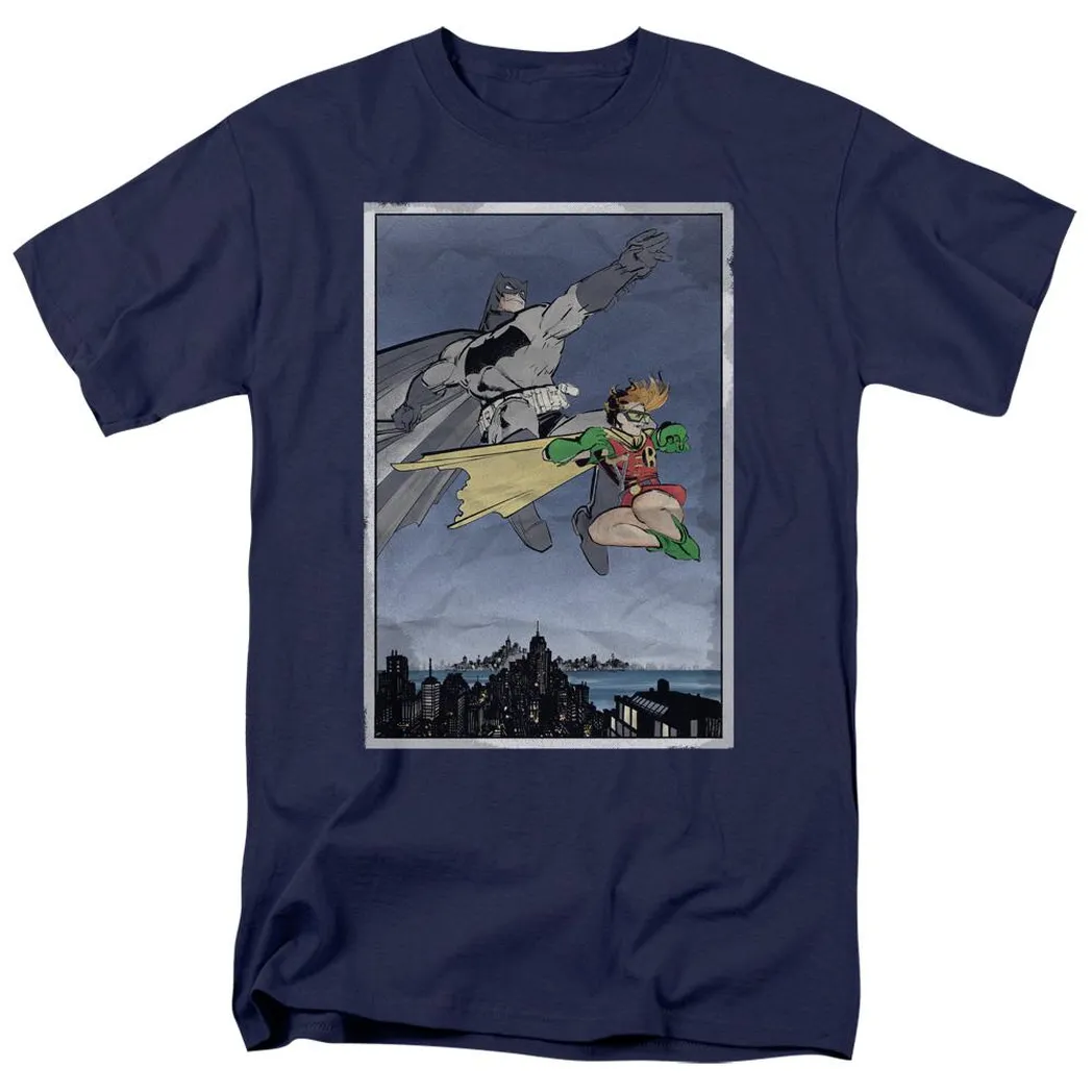 Batman DKR Duo Mens T Shirt Navy Blue