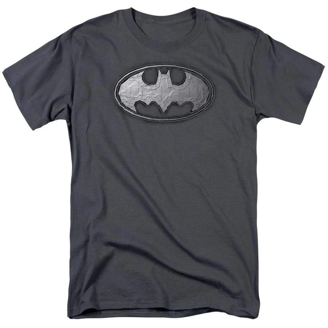 Batman Duct Tape Logo Mens T Shirt Charcoal