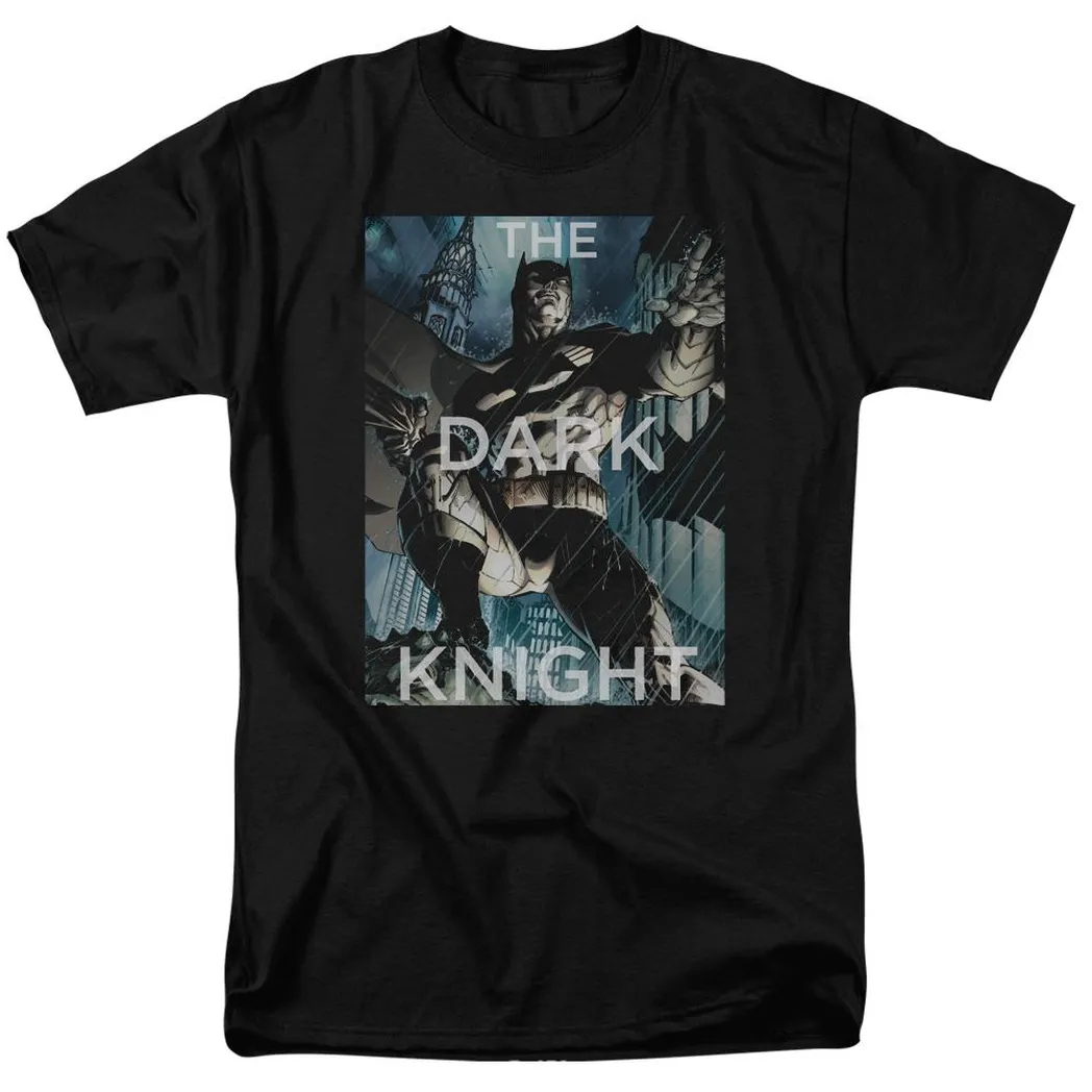 Batman Fighting The Storm Mens T Shirt Black