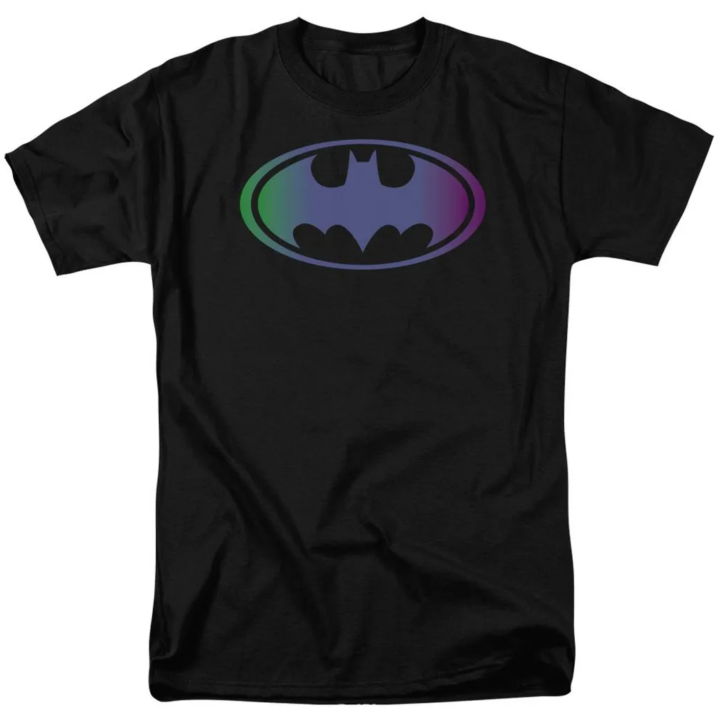 Batman Gradient Bat Logo Mens T Shirt Black