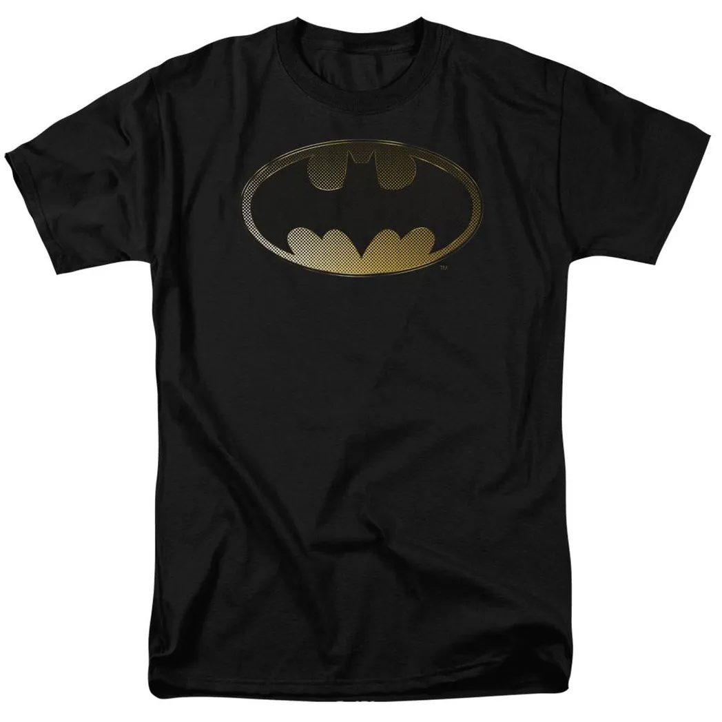 Batman Halftone Bat Mens T Shirt Black