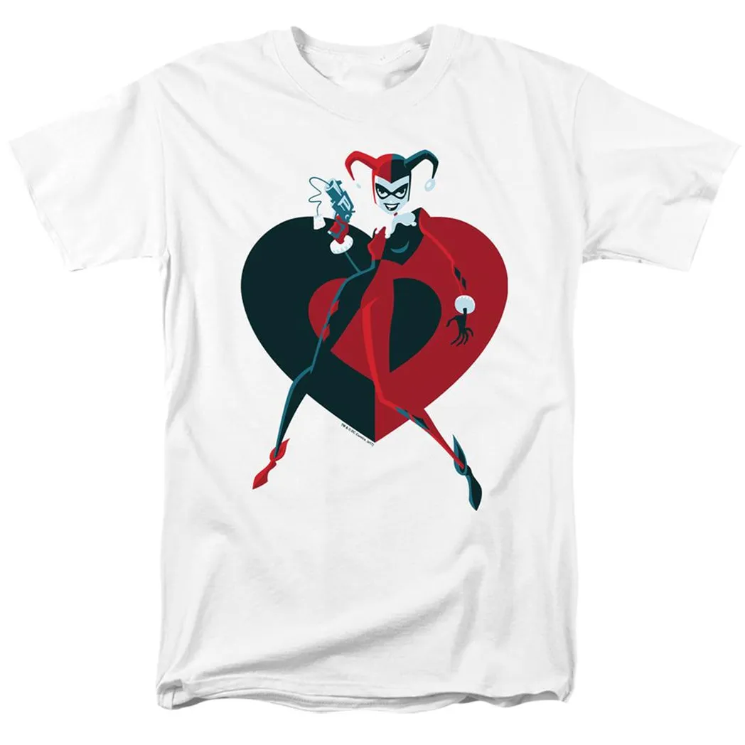 Batman Harely Heart Mens T Shirt White